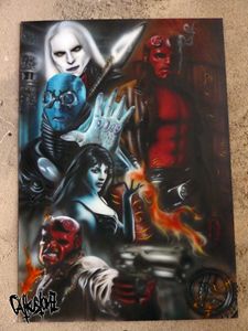 Hellboy movie themed painting