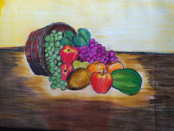 Fruit bowl drawing | Fruit bowl drawing, Fruit basket drawing, Fruit art  drawings
