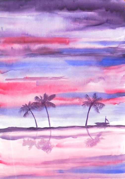 Reflections - Amruta - Paintings & Prints, Landscapes & Nature, Beach ...