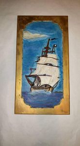 Hancock pirate ship in the ocean - Heartwood Designs