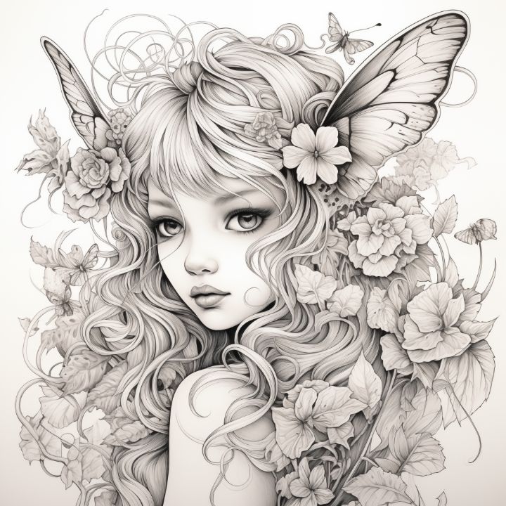 Grey Toned Fairy Art - Art Print Gallery - Digital Art, Fantasy ...