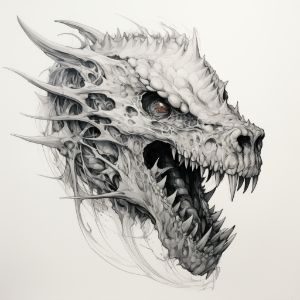 Fantasy Dragon Digital Pencil Sketch
