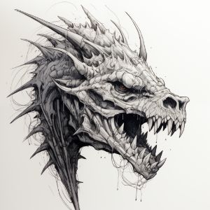 Dragon Digital Pencil Sketch Art