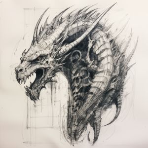 Dragon Head Study Digital Sketch Art