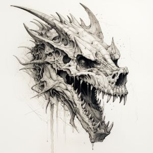 Dragon Head Skull Concept Print