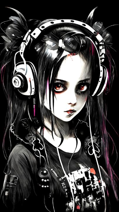 Goth Girl, pink highlights - D's Designs - Digital Art, People & Figures,  Animation, Anime, & Comics, Other Animation, Anime, & Comics - ArtPal