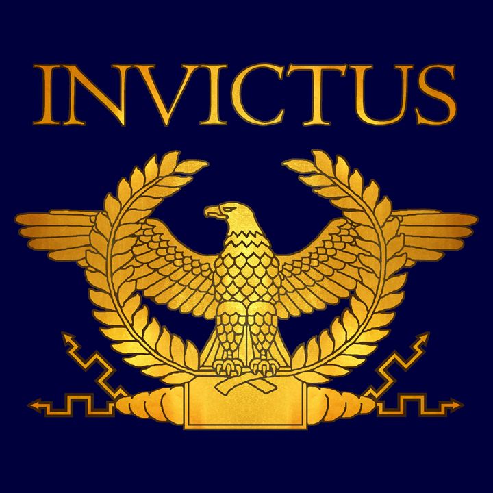 Invictus Golden Eagle on Blue - AtlanteanArts
