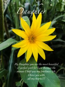 Yellow daisy words for daughter