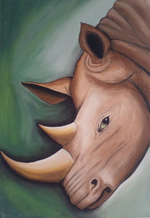 African wildlife - Ranjo Arts - Paintings & Prints, Animals, Birds, & Fish,  Rhinoceros - ArtPal