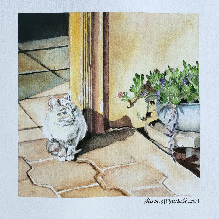 Cat in the Old Man's Doorway - Laurie Ann Marshall