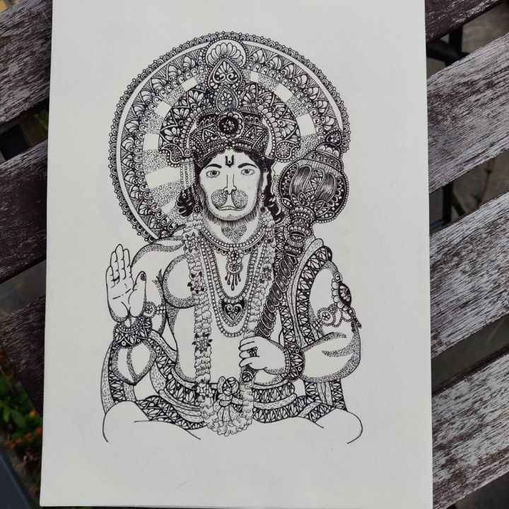 Lord Hanuman ji - 2 Drawing by ARVIND GAIROLA | Saatchi Art