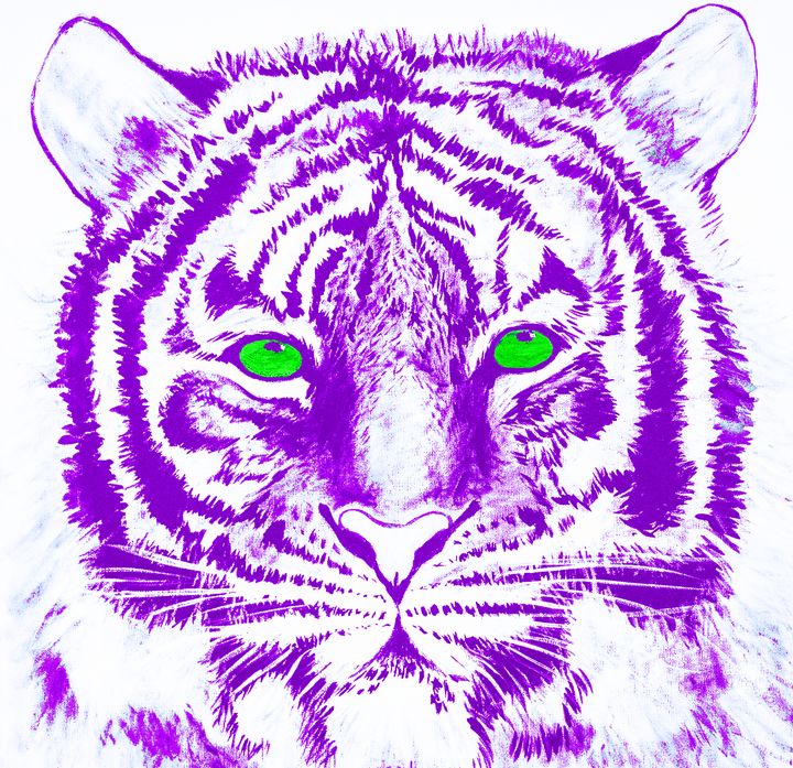 Wall Art Print, Purple Tiger