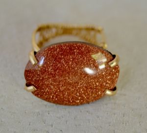 Brown Goldstone Ring - Paula Purpura Art