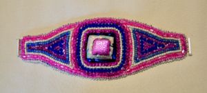 Beaded Dichroic Cuff Bracelet - Paula Purpura Art