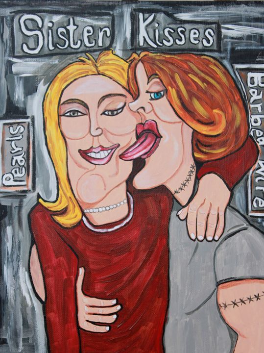 Sister Kisses - kristy's Art Shed