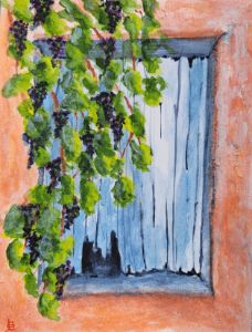 Window and a Grapevine in Lefkada