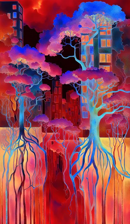 Scorching Promise - Color by Design Studio - Digital Art & AI, Abstract ...