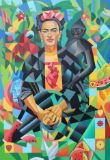 Frida Khalo on Soben`s cubism style