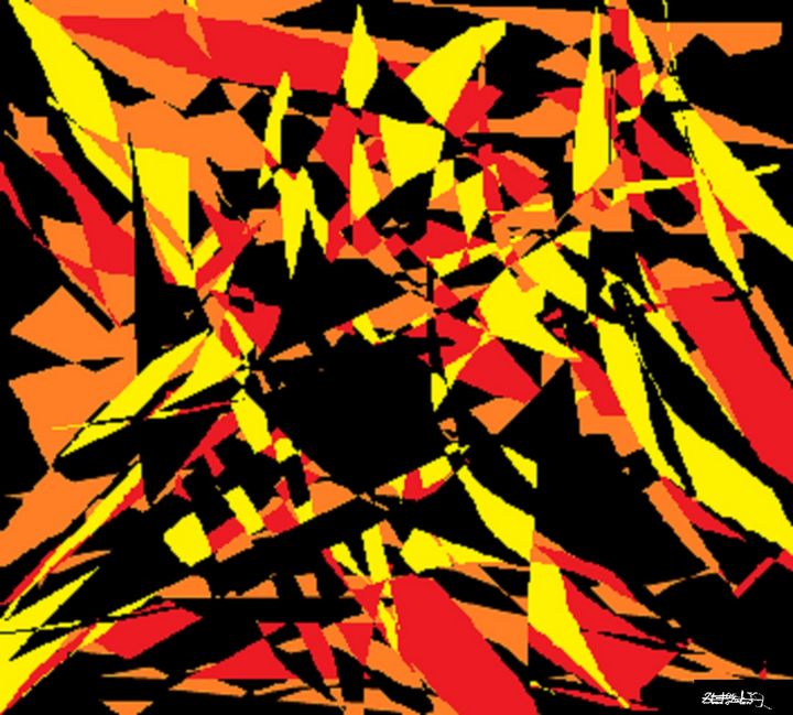 Fiery Abstract Collage - StuArtistStudio