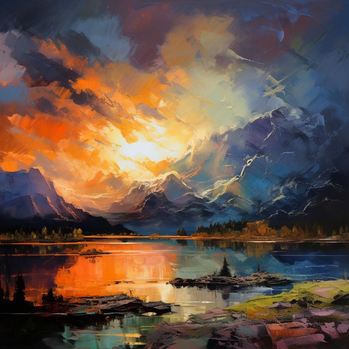 Stormy Lake Sunset - Bob Rupp - Digital Art & AI, Landscapes & Nature ...