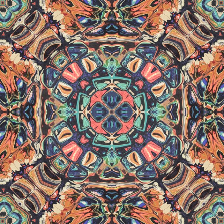 Orange and Blue Abstract - Perkins Designs