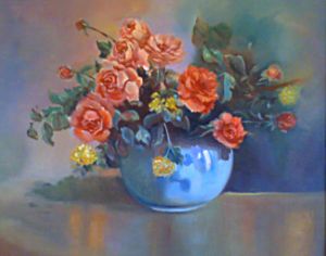 Pink Roses in a Vase
