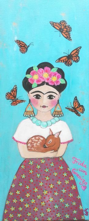 Frida con Granizo - Nicole Naive Art