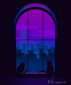 Cat Skyline - Art By Necrolic