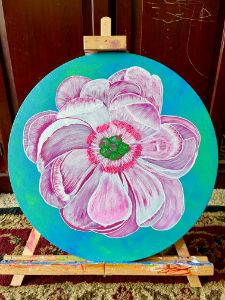 Peony flower painting canvas