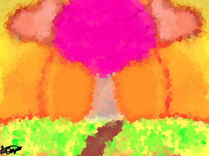 Pointillism - Sunset Blossom - TimeIsSketch