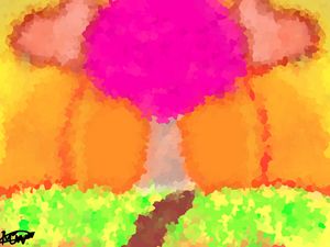 Pointillism - Sunset Blossom