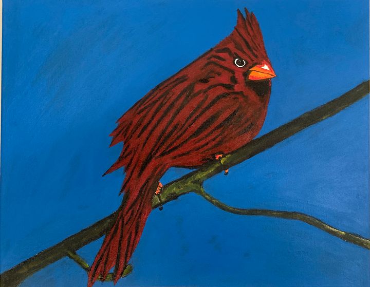 Winter Cardinal - Blue Horse Fine Art Co. - Paintings & Prints, Animals,  Birds, & Fish, Birds, Cardinals - ArtPal