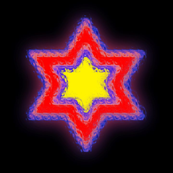 Red glowing Magen David - Ely Greenhut - Digital Art & AI, Religion ...