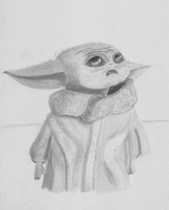 Baby Yoda Led Drawings Illustration Entertainment Movies Science Fiction Movies Artpal