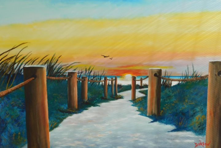 Sunset At Siesta Key Beach - Lloyd Dobson Artist - Paintings & Prints ...