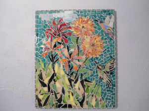 SOLD/ SOLD/ Stained Glass Mosaic - Robbis Cracked Up Mosaics