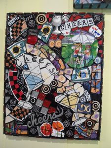 SOLD "Cheers"  Mosaic - Robbis Cracked Up Mosaics
