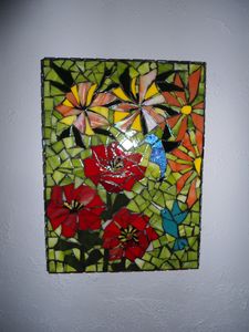 SOLD / stained glass mosaic - Robbis Cracked Up Mosaics