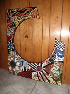 Large piece made Mosaic Abstract - Robbis Cracked Up Mosaics