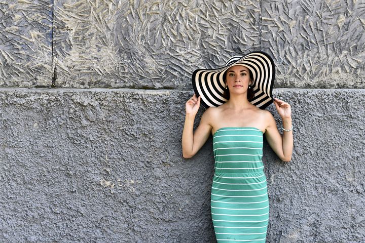 Girl in striped hat - Dobrydnev