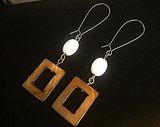 Brown Mother of Pearl Shell Earrings