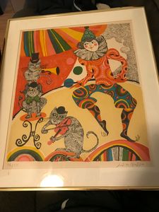 Cats and Clown - Judith Bledsoe - Paintings & Prints, Animals 