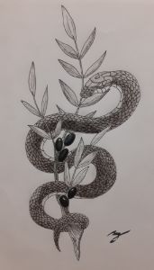 Serpent et olivier - ArtLequine