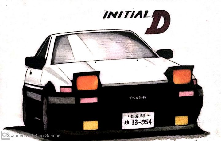 Ae86 Hachiroku Initial D Malinda Jaye Cars Drawings Illustration Vehicles Transportation Automobiles Cars Toyota Artpal