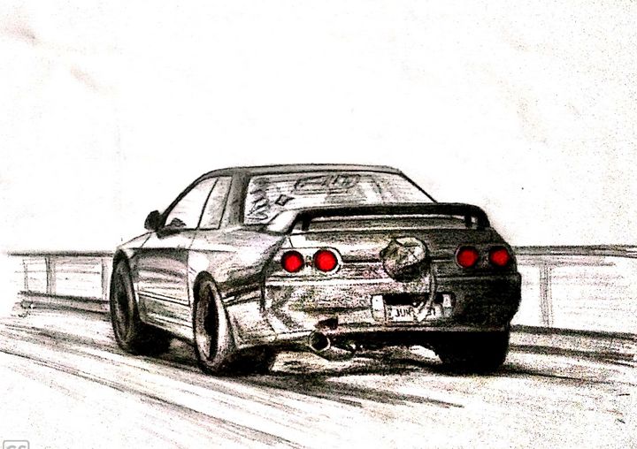 Drag Godzilla Nissan Skyline Gtr Malinda Jaye Cars Paintings Prints Vehicles Transportation Automobiles Cars Nissan Artpal