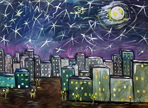 Starry city night
