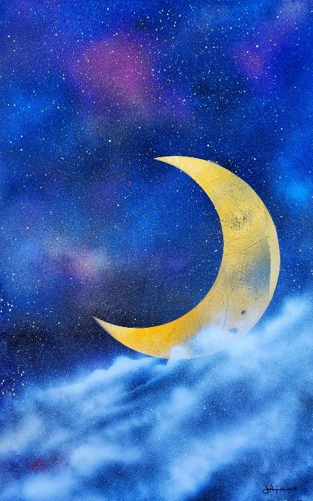 Dreamy moon behind the clouds - Afmancreations