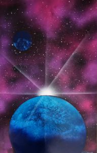 未開封5th Anniversary Album Painted Planets Space spray paint art - Afmancreations - Paintings & Prints