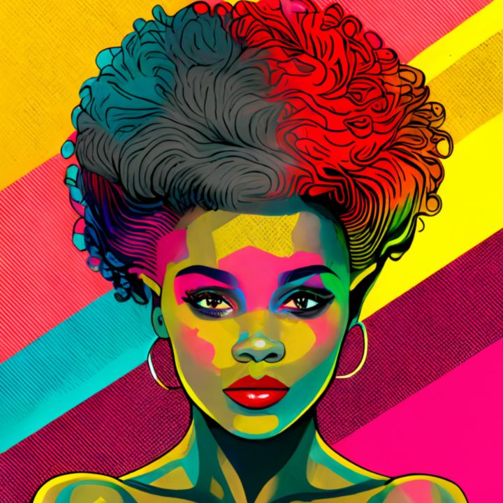 Vibrant 80s Pop Art NoorOva Digital ART Digital Art AI People 