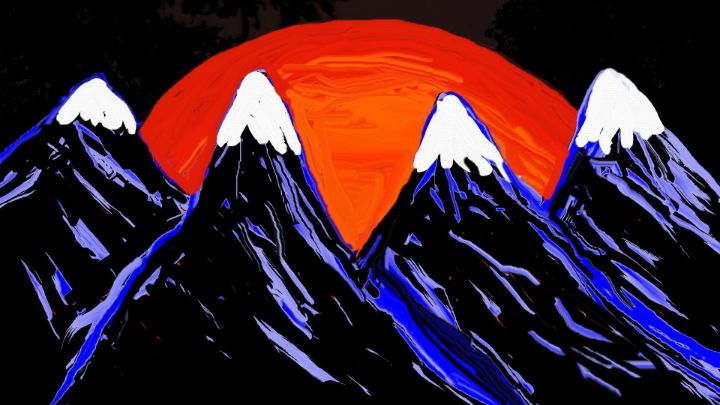 Sunset in the mountains no 34 - Rene art